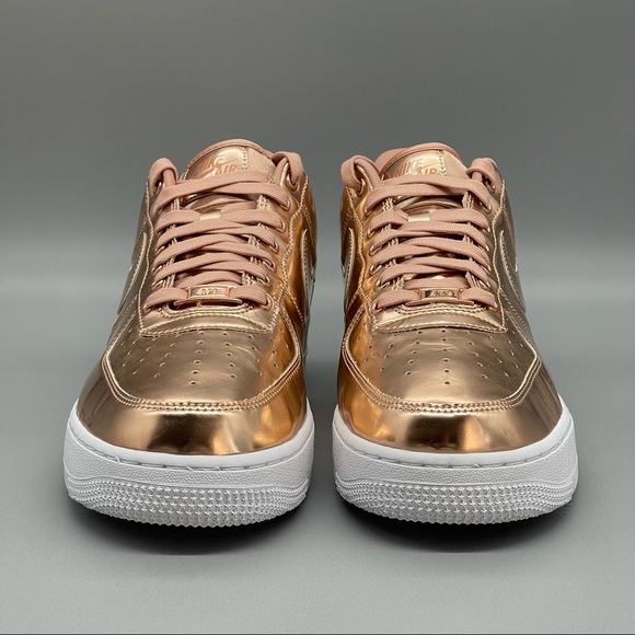 NEW Nike Air Force 1 Low White Rose Gold Sneakers Brand New - Picture 8 of 12